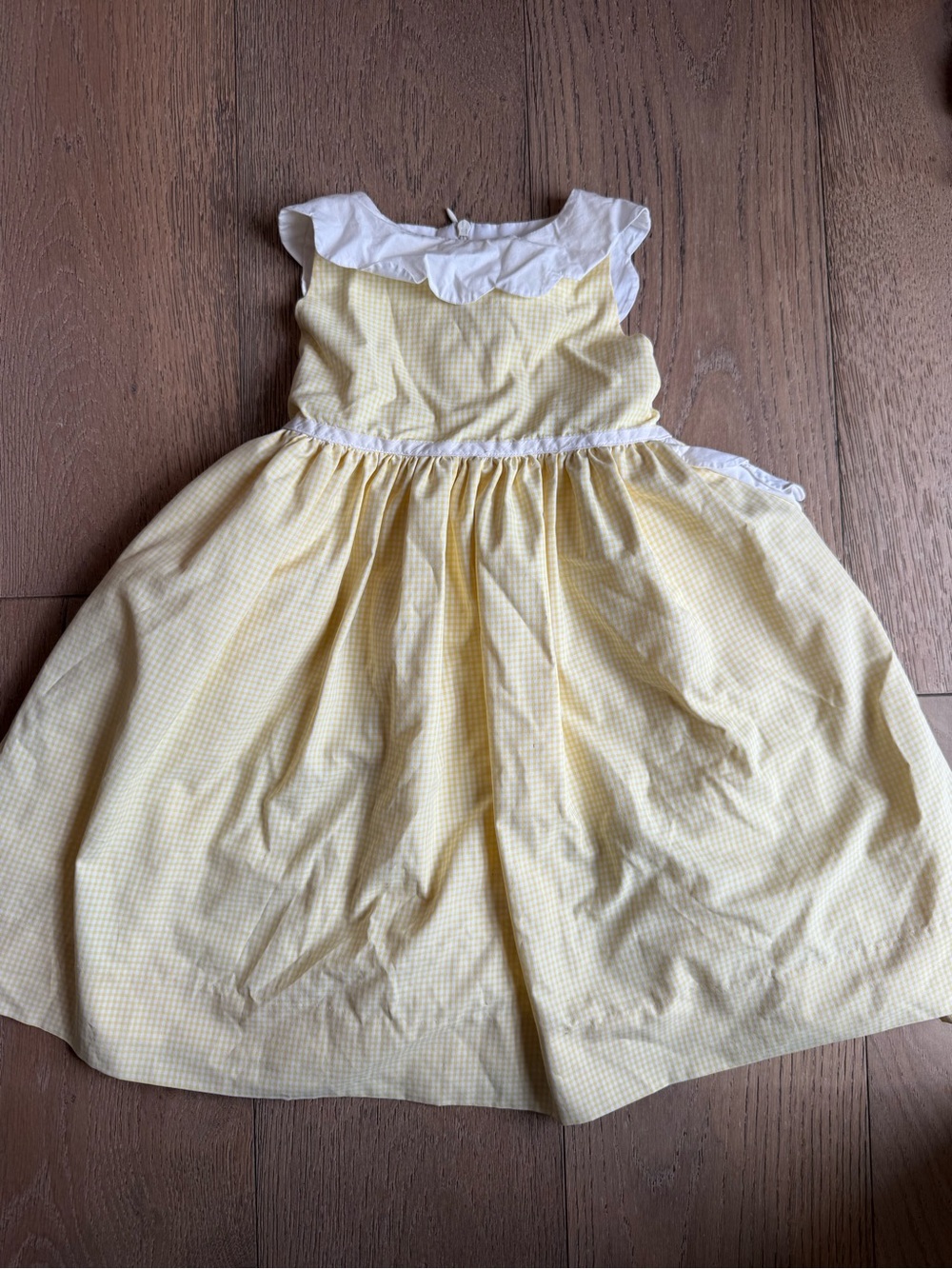 The Proper Peony Girls Yellow Gingham Dress with White Collar